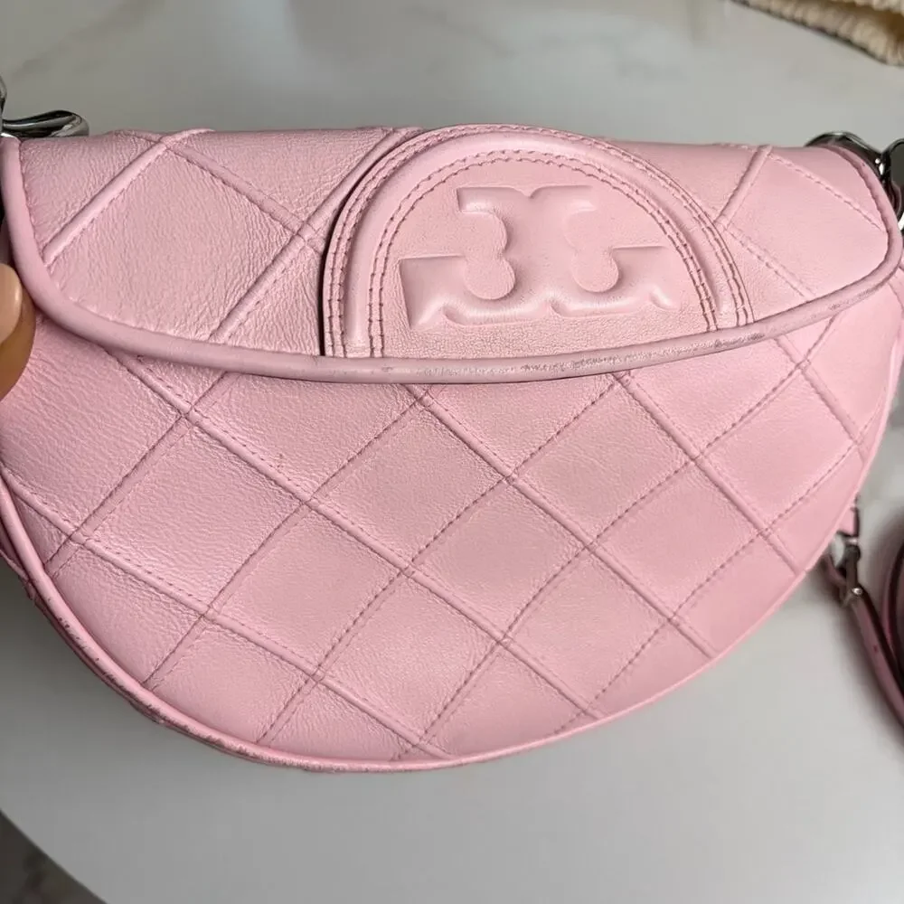 Tory Burch mini Fleming Soft Grain Crescent shoulder bag - Picture 3 of 16